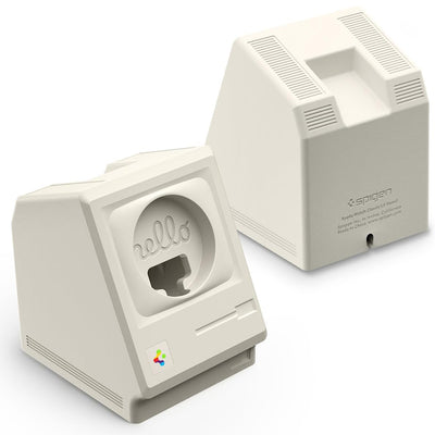 Suport pentru Apple Watch, Spigen Classic LS Stone, Management cabluri, Unghi 65°, Design retro, Crem