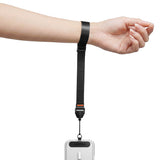 Snur telefon Spigen Wrist Lanyard Strap + ConTag, reglaj automat, buton Quick-Release, Negru