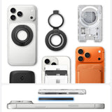 Suport de telefon cu inel, Spigen Phone Ring Dual Pop MagSafe S AMP11736, Magnetic, Silicon, Gri