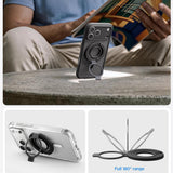 Suport de telefon cu inel, Spigen Phone Ring Dual Pop MagSafe S AMP11736, Magnetic, Silicon, Gri