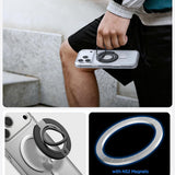 Suport telefon cu inel Spigen Phone Ring Dual Pop MagSafe S AMP11735, silicon, magnetic, Negru