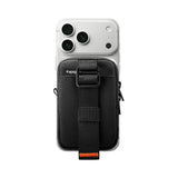 Husă telefon universală Spigen TinTap ZIP MagFit 2 cu MagSafe, portcard și clip de centură, Neagră