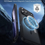 Husă pentru iPhone 17 Pro / iPhone 18 Pro, ESR Classic Hybrid HaloLock, Negru frost