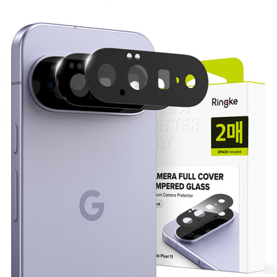 Folie pentru camera foto pentru Google Pixel 11, Ringke Camera Full Cover Glass, set 2 bucăți, Neagră