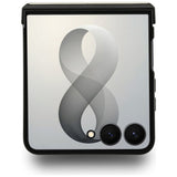 Husă pentru Samsung Galaxy Z Flip8, Guess Ring Stand Grained Classic Logo MagSafe, Bej