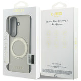 Husă pentru Samsung Galaxy Z Fold8 Ultra, Guess Ring Stand Grained Classic Logo MagSafe, Bej