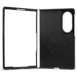 Husă pentru Samsung Galaxy Z Fold8, Guess 4G Leather Classic MagSafe, Maro
