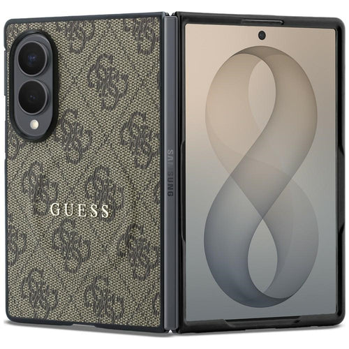 Husă pentru Samsung Galaxy Z Fold8, Guess 4G Leather Classic MagSafe, Maro