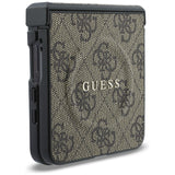 Husă pentru Samsung Galaxy Z Flip8, Guess 4G Leather Classic MagSafe, Maro