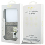 Husă pentru Samsung Galaxy Z Flip8, Guess 4G Leather Classic MagSafe, Maro