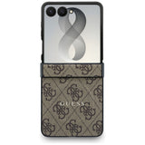 Husă pentru Samsung Galaxy Z Flip8, Guess 4G Leather Classic MagSafe, Maro