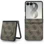Husă pentru Samsung Galaxy Z Flip8, Guess 4G Leather Classic MagSafe, Maro