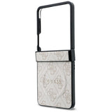 Husă pentru Samsung Galaxy Z Flip8, Guess 4G Leather Classic MagSafe, Roz
