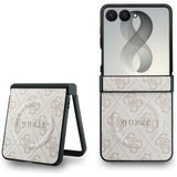 Husă pentru Samsung Galaxy Z Flip8, Guess 4G Leather Classic MagSafe, Roz