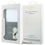 Husă pentru Samsung Galaxy Z Flip8, Guess 4G Leather Classic MagSafe, Neagră