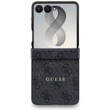 Husă pentru Samsung Galaxy Z Flip8, Guess 4G Leather Classic MagSafe, Neagră