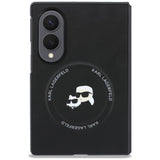 Husă pentru Samsung Galaxy Z Fold8, Karl Lagerfeld Leather Karl & Choupette Head Pin, Coral