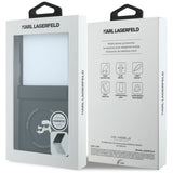 Husă pentru Samsung Galaxy Z Flip8, Karl Lagerfeld Hardcase Leather Karl & Choupette Head Pin, Coral