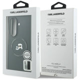 Husă pentru Samsung Galaxy Z Fold8 Ultra, Karl Lagerfeld Hardcase Leather Karl & Choupette Head Pin, Coral