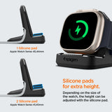 Suport încărcător pentru Apple Watch, Spigen Rugged Armor, Negru