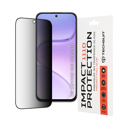 Folie telefon pentru Honor 600 Smart, Techsuit 111D Privacy Full Glue, Neagră