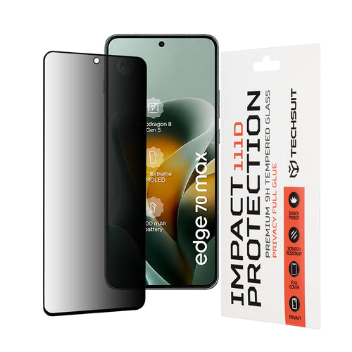 Folie telefon pentru Motorola Edge 70 Max, Techsuit 111D Privacy Full Glue, Neagra