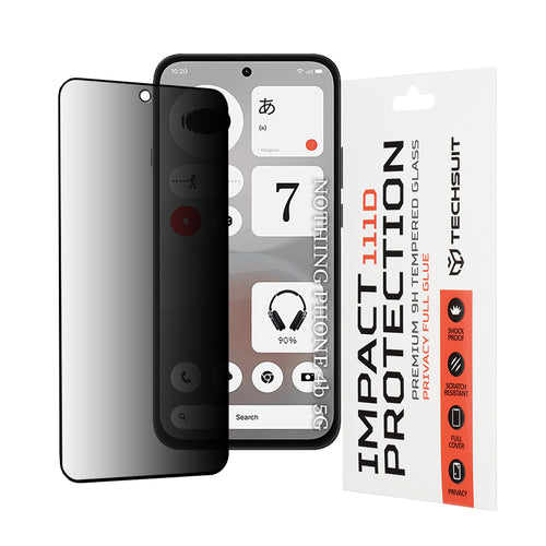Folie telefon pentru Nothing Phone (4b), Techsuit 111D Privacy Full Glue, Neagra