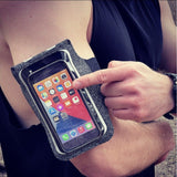 Techsuit Sports Armband (TH10), cu Velcro, pentru Phones, max 6.5, Gray / Alb