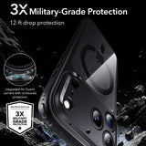 Husă pentru iPhone 17 Pro Max / iPhone 18 Pro Max, ESR Classic Hybrid HaloLock, Transparentă Neagră