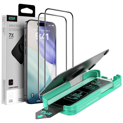 Folie telefon pentru iPhone 17 Pro Max / iPhone 18 Pro Max, ESR Armorite UltraFit, set 2 bucăți, Neagră