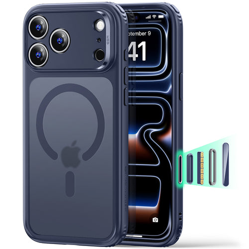 Husă pentru iPhone 18 Pro / iPhone 17 Pro, ESR Classic Hybrid HaloLock, Albastru frosted