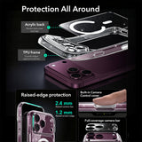 Husă pentru iPhone 17 Pro Max / iPhone 18 Pro Max, ESR Classic Hybrid HaloLock, Transparentă cu sclipici