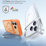 Husa telefon pentru iPhone 17 Pro Max / iPhone 18 Pro Max, ESR Classic Hybrid HaloLock Kickstand, Portocalie mata