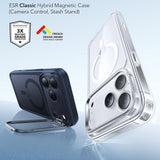 Husa telefon pentru iPhone 17 Pro / iPhone 18 Pro, ESR Classic Hybrid HaloLock Kickstand, Albastru frost