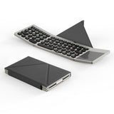 Tastatură wireless Dux Ducis Keyboard Fold-Style, Bluetooth 5.2, USB-C, 180mAh, Layout Engleza, Neagra