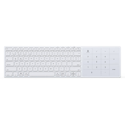 Tastatură wireless Dux Ducis LK Series, Bluetooth 5.0, USB-C, 500mAh, Layout Engleza, Alba