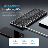 Tastatură Dux Ducis LK Series Mini, Wireless, Bluetooth 5.0, USB-C, 180mAh, Layout Engleza, Alba