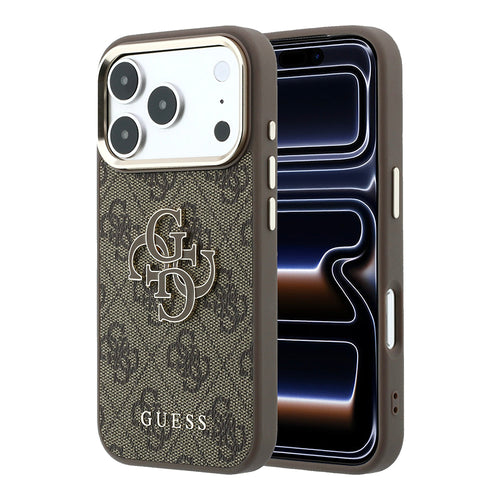 Husă pentru iPhone 18 Pro, Guess Hardcase 4G Big Resin Logo, Maro
