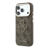 Husă pentru iPhone 18 Pro, Guess Hardcase 4G Big Resin Logo, Maro