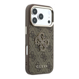 Husă pentru iPhone 18 Pro, Guess Hardcase 4G Big Resin Logo, Maro