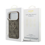 Husă pentru iPhone 18 Pro, Guess Hardcase 4G Big Resin Logo, Maro