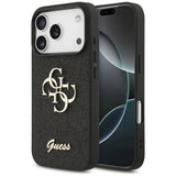 Husă pentru iPhone 18 Pro, Guess Fixed Glitter Big 4G, Neagră