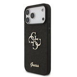 Husă pentru iPhone 18 Pro, Guess Fixed Glitter Big 4G, Neagră