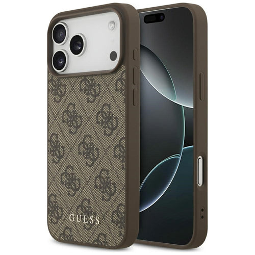 Husă pentru iPhone 18 Pro Max, Guess Hardcase 4G Classic Logo, Maro