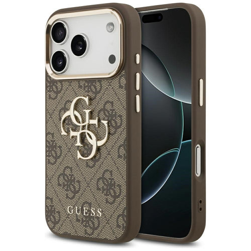 Husă pentru iPhone 18 Pro, Guess Hardcase 4G Big Classic Logo, Maro
