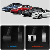 Set pedale pentru Tesla Model Y/3, Spigen Pedal Covers Stuttgart ACP04510, Full Set, Convex, Inox cu puncte de cauciuc, Argintiu