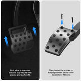 Set pedale pentru Tesla Model Y/3, Spigen Pedal Covers Stuttgart ACP04510, Full Set, Convex, Inox cu puncte de cauciuc, Argintiu
