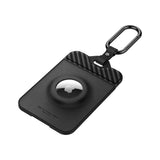 Suport pentru Tesla Key Card / AirTag, Spigen Air Fit ACP08793, Design Slim, cu Carabiner, Negru (2 Pack)