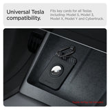 Suport pentru Tesla Key Card / AirTag, Spigen Air Fit ACP08793, Design Slim, cu Carabiner, Negru (2 Pack)