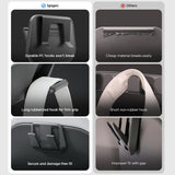 Organizator auto Spigen ACP11563, 2 cârlige scaun, miez metalic, pentru Tesla Model Y / Model 3, Negru
